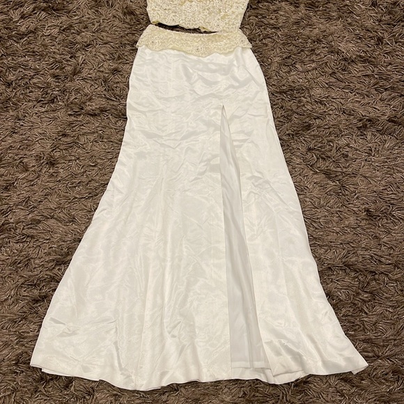 Landa Set  Size 4  Silk Long Evening Wedding Gown Vintage - Picture 6 of 17